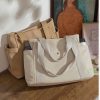 02 Huffmanx Canvas Cotton Shoulder Tote Bag Corduroy Tote Bag Women Vintage Shopping Bags Handbags Set Tote Bag Set Best Gift For Her