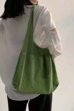 03 Huffmanx Knitted Tote Bag Crochet Bag Minimalist Small Crochet Bag Hand Knitted Bag Corduroy Tote Bag Anette Knit Tote Bag Handmade Bag