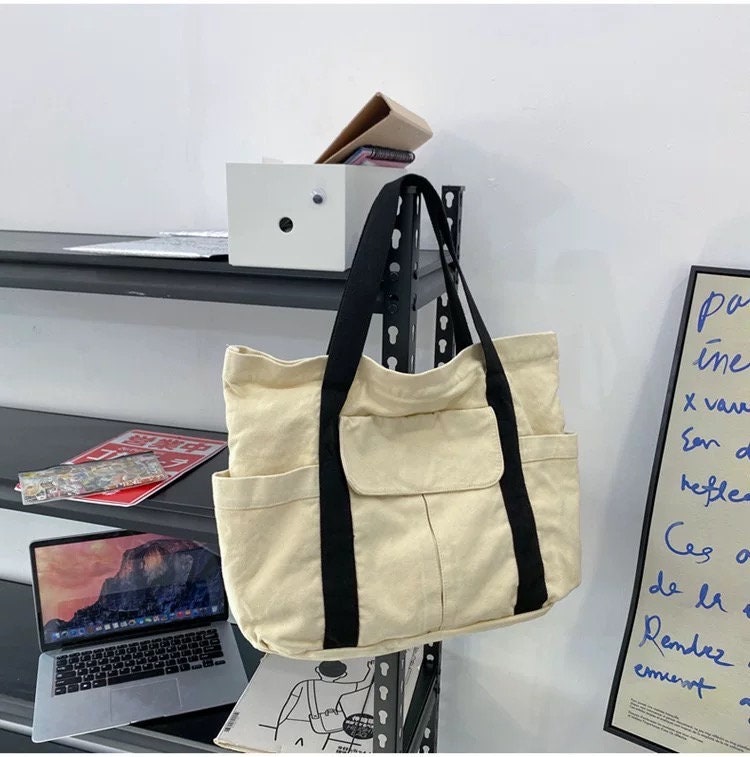 136 Canvas Shoulder Bag Women Vintage Shopping Bags Handbags Casual Tote Corduroy Bag Crossbody Bag Weekend Bag School Bag Corduroy Bag