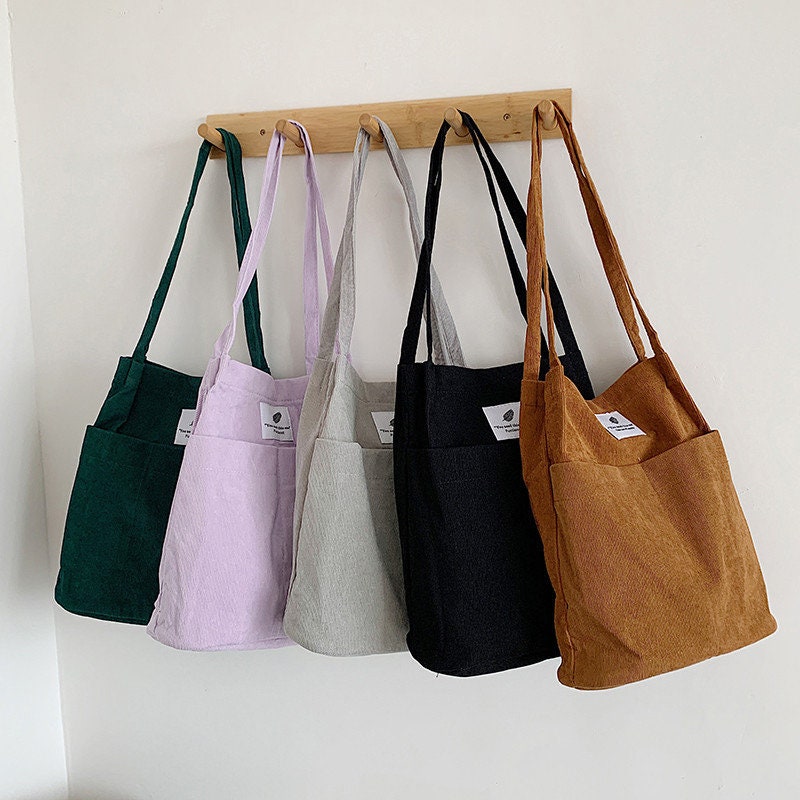 172 Huffmanx Corduroy Shoulder Bag Corduroy Purse Corduroy Tote Bag Women Vintage Shopping Bags Hip Pop Bag Tote Bag Set Best Gift For Her