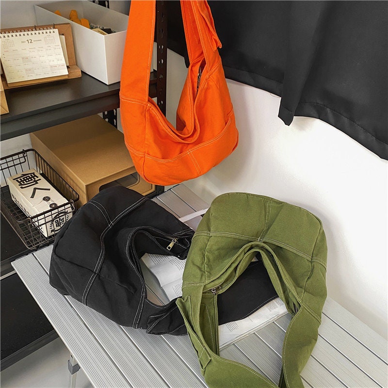 31 Huffmanx Canvas Shoulder Bag Women Vintage Shopping Bags Handbags Casual Tote Corduroy Bag Crossbody Bag Weekend Bag School Bag