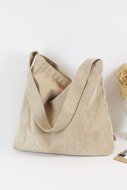 58 Huffmanx Corduroy Shoulder Bag Women Vintage Shopping Bags Handbags Casual Tote