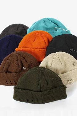 8 Colours Winter Harajuku Y2k Beanies Retro Knitted Hat Casual Warm Winter Beanie Harajuku Hat