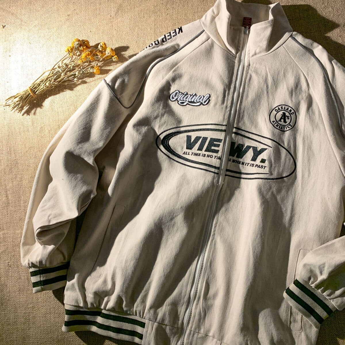 90s Vintage Zip Up Hoodie Baseball Uniform Jacket Loose Baseball Uniform Harajuku Jacket Oversized Spring Jacket