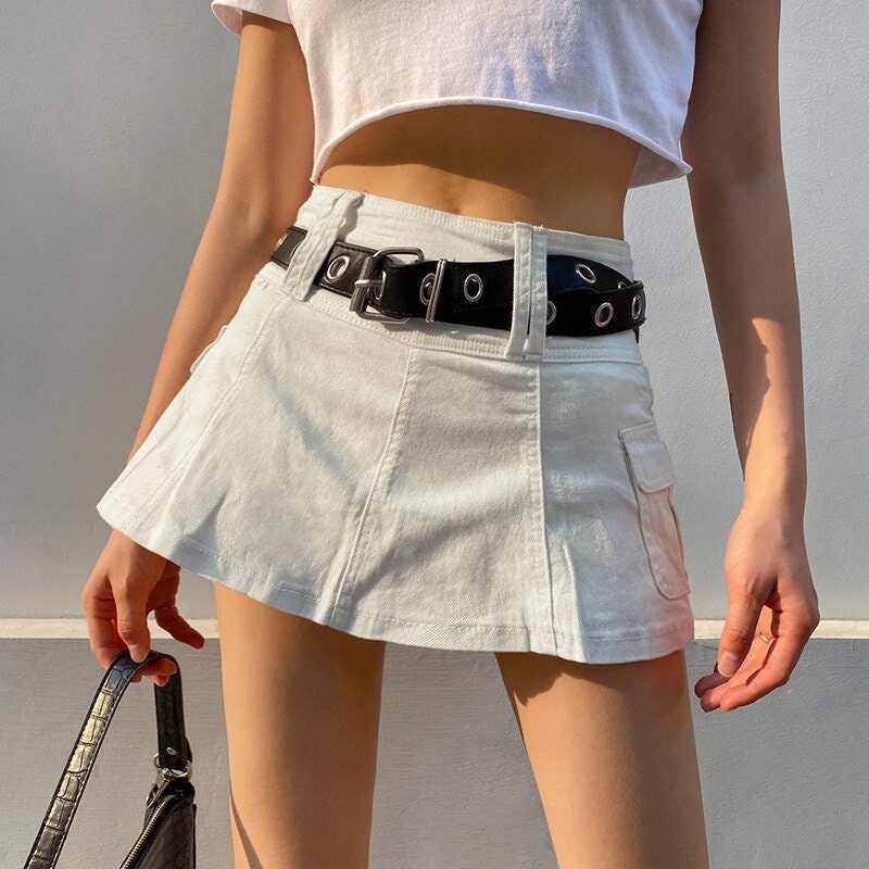 Aesthetic High Waist Y2k Denim Mini Skirt Trendy Clothes Y2k Clothing Gift For Her
