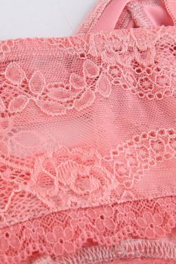 Aesthetic Pink V Neck Lace Sexy Corset Top Trendy Clothes Y2k Clothing