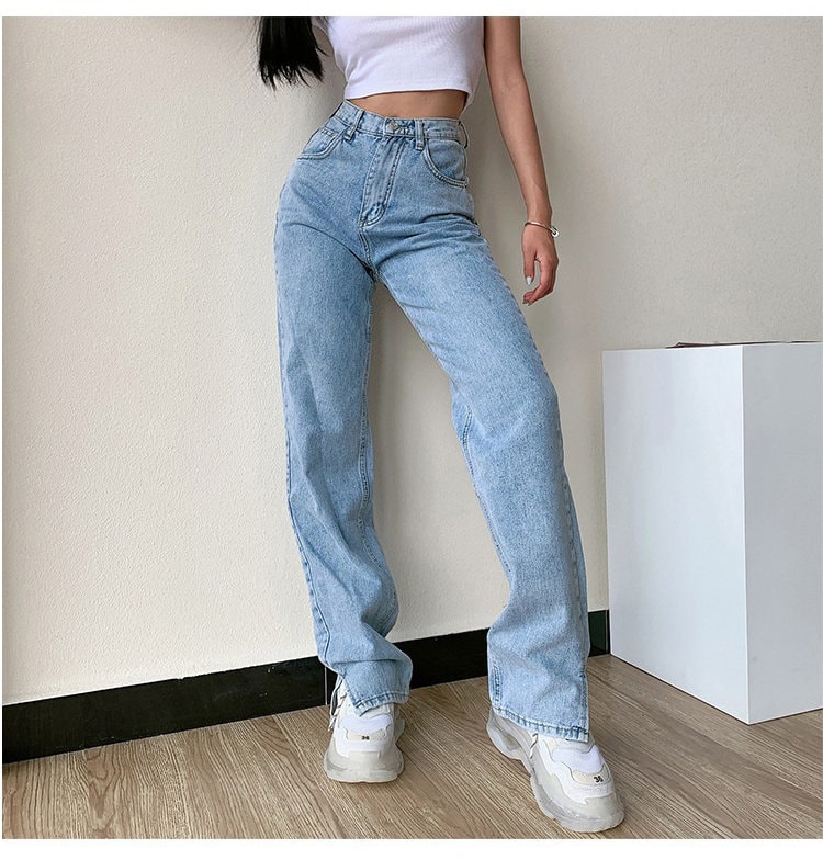 Aesthetic Y2k Baggy Jeans Straight Leg Jeans High Waisted Jeans Vintage Loose Jeans
