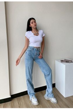 Aesthetic Y2k Baggy Jeans Straight Leg Jeans High Waisted Jeans Vintage Loose Jeans