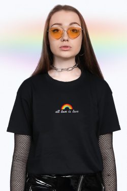 All Love Is Love Rainbow T Shirt Aesthetic Clothing Aesthetic Shirt Tumblr Shirt Gay Shirt Gay Pride Shirt Embroidered Shirt Lgbt