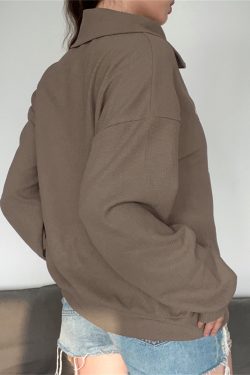 American Retro Monogram Printed Long Sleeve Sweatshirt Zip Up Jacket Sweatshirt Y2k Street Aesthetics Zipper Slim Long Sleeve