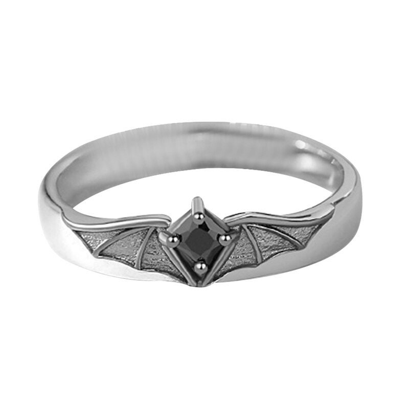 Angel Devil Matching Ring Set Sterling Silver Edgy Couple Ring Angel Demon Rings Promise Rings Couple Handmade Jewelry Rings