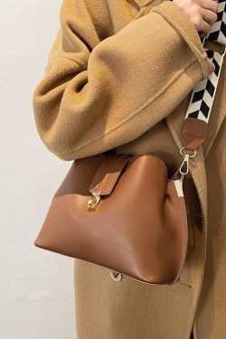 Aosta Vegan Purse Leather Bucket Bag Crossbody Shoulder Vintage Simple Small Pu Leather Bucket Bags