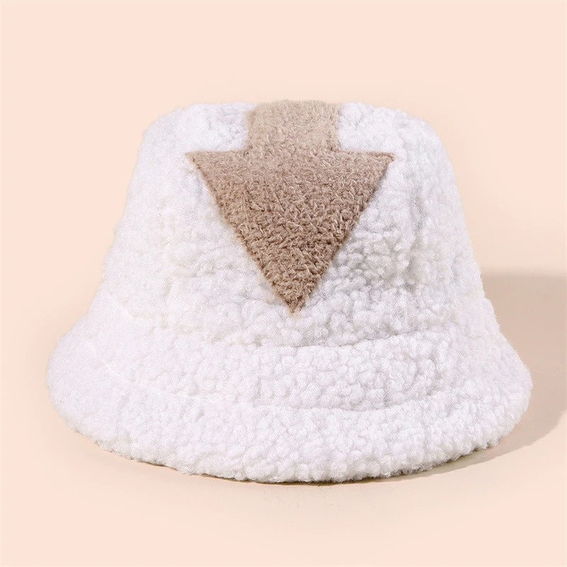 Appa Bucket Hat Lamb Wool Hat Arrow Symbol Printed Hat Winter Warm Hat Teen Hat Christmas Gift
