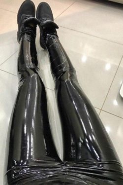 Athvotar Women Pu Leather Leggings Black Leather Pencil Pants Women High Waist Sexy Thin Thin