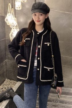 Autumn Elegant O Neck Cardigan Sweater Women Korean Single Breasted Knitted Imitation Mink Coat Spring Female Loose Jacket Tops