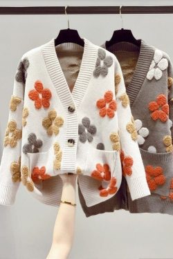 Autumn Knitted Cardigan Sweater Women V Neck Long Sleeve Sweater Knitwear Female Korean Fashion Coat Knitwear Top
