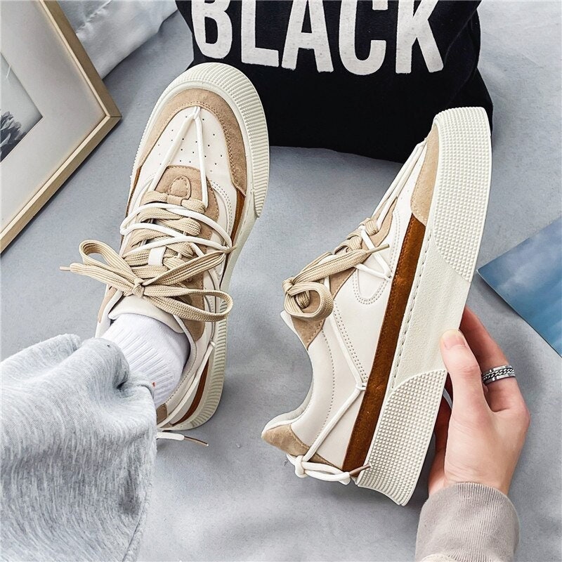 Autumn Retro Men Vulcanized Shoes Thick Soled Board Shoes Platform Shoes Male Trainer Chaussure Hombre Man Walking Shoes Casual