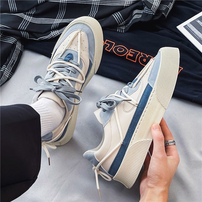 Autumn Retro Men Vulcanized Shoes Thick Soled Board Shoes Platform Shoes Male Trainer Chaussure Hombre Man Walking Shoes Casual
