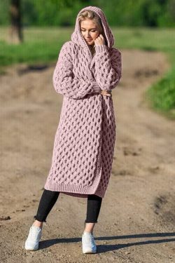 Autumn Winter Cardigan Women Casual Solid Color Hooded Long Knitted Coat Female Oversized Loose Overcoats Outwear