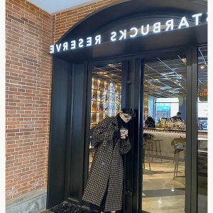 Autumn Winter Long Loose Casual Soft Plaid Woolen Coat Women Double Breasted Stylish Chic Luxury Designer Clothes