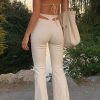 Back Triangle Hollow Out Patchwork Streetwear Straight Women's Pants Summer High Waist Elastic Waist Straight Pant