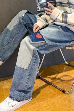Baggy Multi Pocket Colourful Jeans
