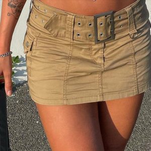 Bailey Low Waisted Belted Mini Y2k Skort