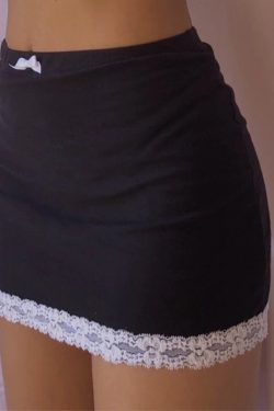 Billini Lace Bow Y2k Mini Skirt