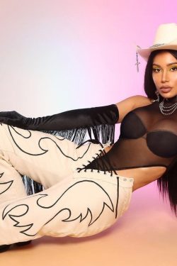 Black High Leg Turtleneck Mesh Bodysuit Sexy Mesh Sheer One Long Sleeve Shoulder See Through And One Sleeveless See Through Party Outfit