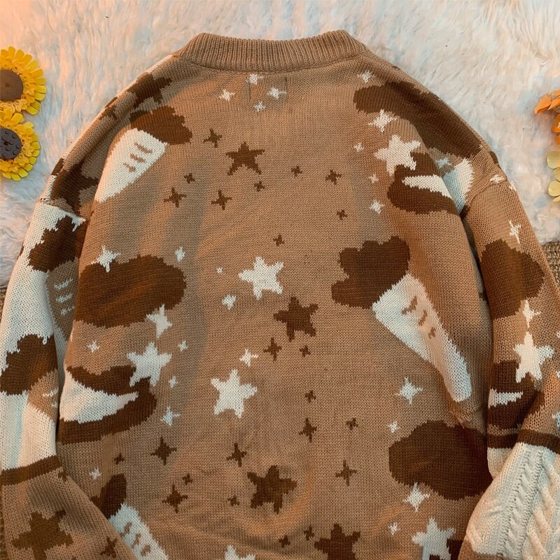 Bunny Knitted Sweater Pullover Jumper Retro Vintage Y2k Japanese Korean Harajuku Kawaii Aesthetic