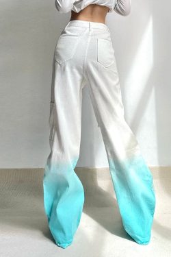 Buttoned Wide Leg Denim Pants Streetwear Vintage Harajuku Korean Grunge Y2k