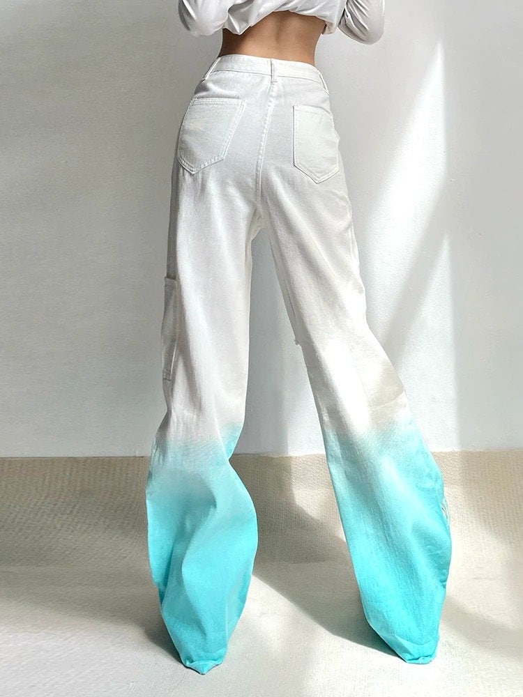 Buttoned Wide Leg Denim Pants Streetwear Vintage Harajuku Korean Grunge Y2k