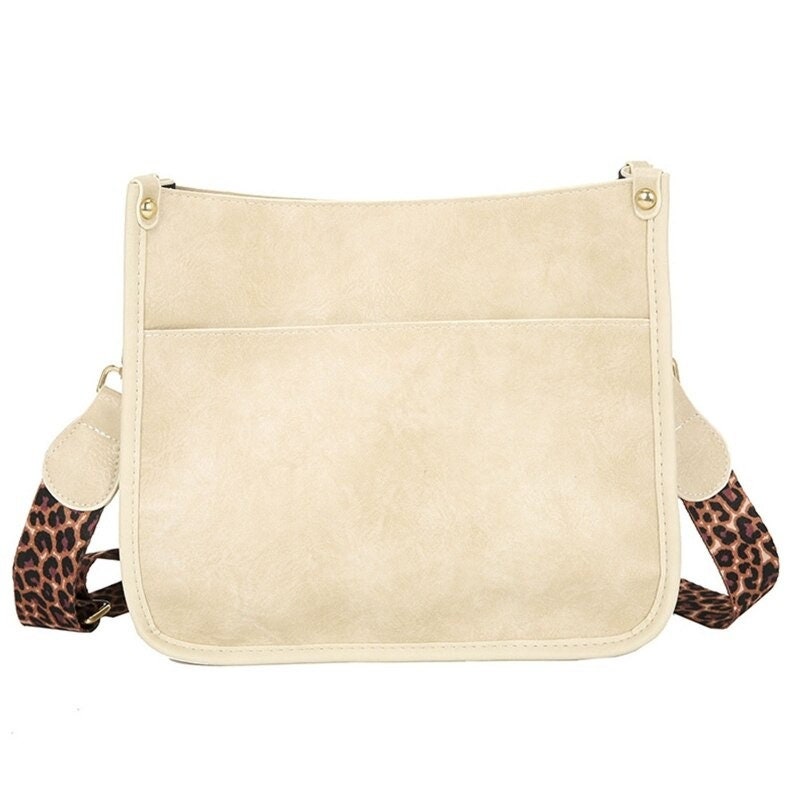 Callista Leopard Strap Crossbody Bag Vegan Leather Crossbody Tote Purse Faux Handbag Fanny Pact