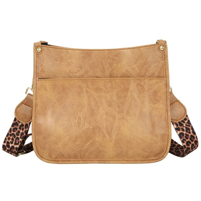 Callista Leopard Strap Crossbody Bag Vegan Leather Crossbody Tote Purse Faux Handbag Fanny Pact
