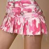 Camouflage Print Pink Pleated Skirt High Waist A Line Mini Denim Skirts Harajuku Y2k Cargo Short Aesthetic Streetwear