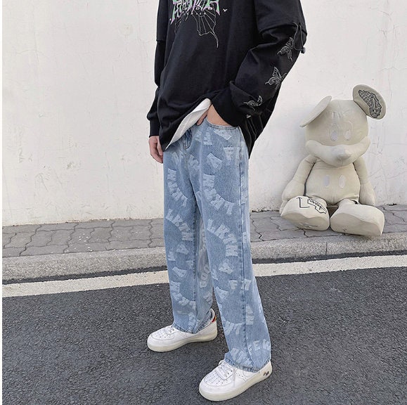 Cargo Army Jeans Pant Trousers Jeans Bottoms Work Streetwear Casual Hiphop Streetstyle Baggy Multipocket Y2k Fashion Men Vintage Retro Trend
