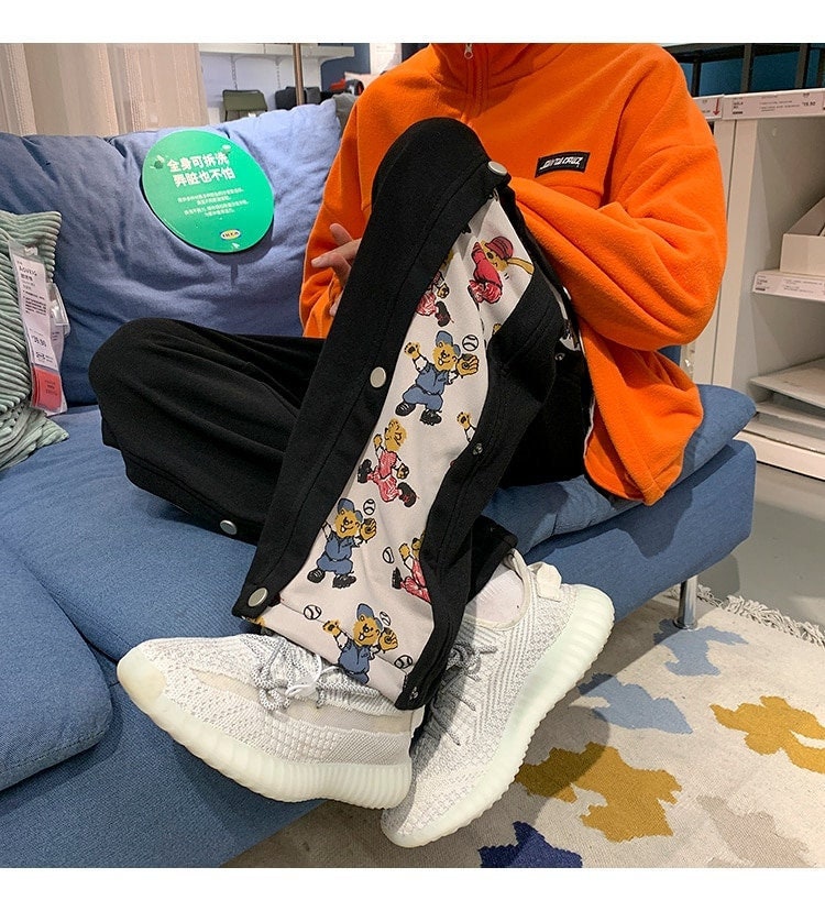 Cartoon Pants Men's Autumn Loose Vibe High Street Casual Pants Spring And Autumn Korean Version Trend Sports Straight Tube Wide
