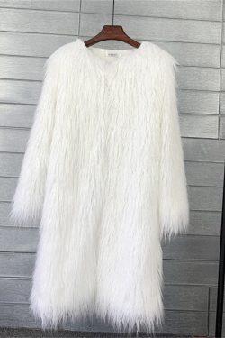 Colorful Fuzzy Warm Faux Fur Long Coat