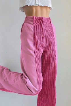 Corduroy Pants For Woman Y2k Pants Light Academia Clothing Elegant Retro High Waist Disco Pants 90s Lolita Fashion Cargo Pants For Ladies