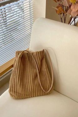 Corduroy Shoulder Bag Purse Tote Women Vintage Shopping Handbags Best Gift Her Ladies Cotton Pleated Retro