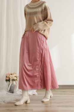 Corduroy Skirt Elastic Waist Skirts Soft Velvet Skirt For Women Party Skirt Loose Midi Skirt Custom Plus Size Skirt Spring Winter Fall Skirt