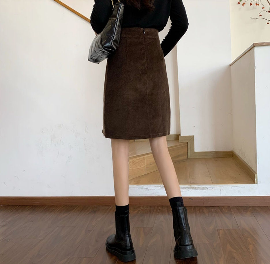 Corduroy Skirt Retro Dark Academia Clothing For Women