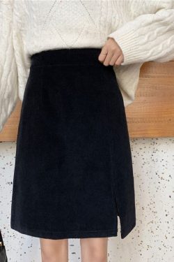 Corduroy Skirt Retro Dark Academia Clothing For Women