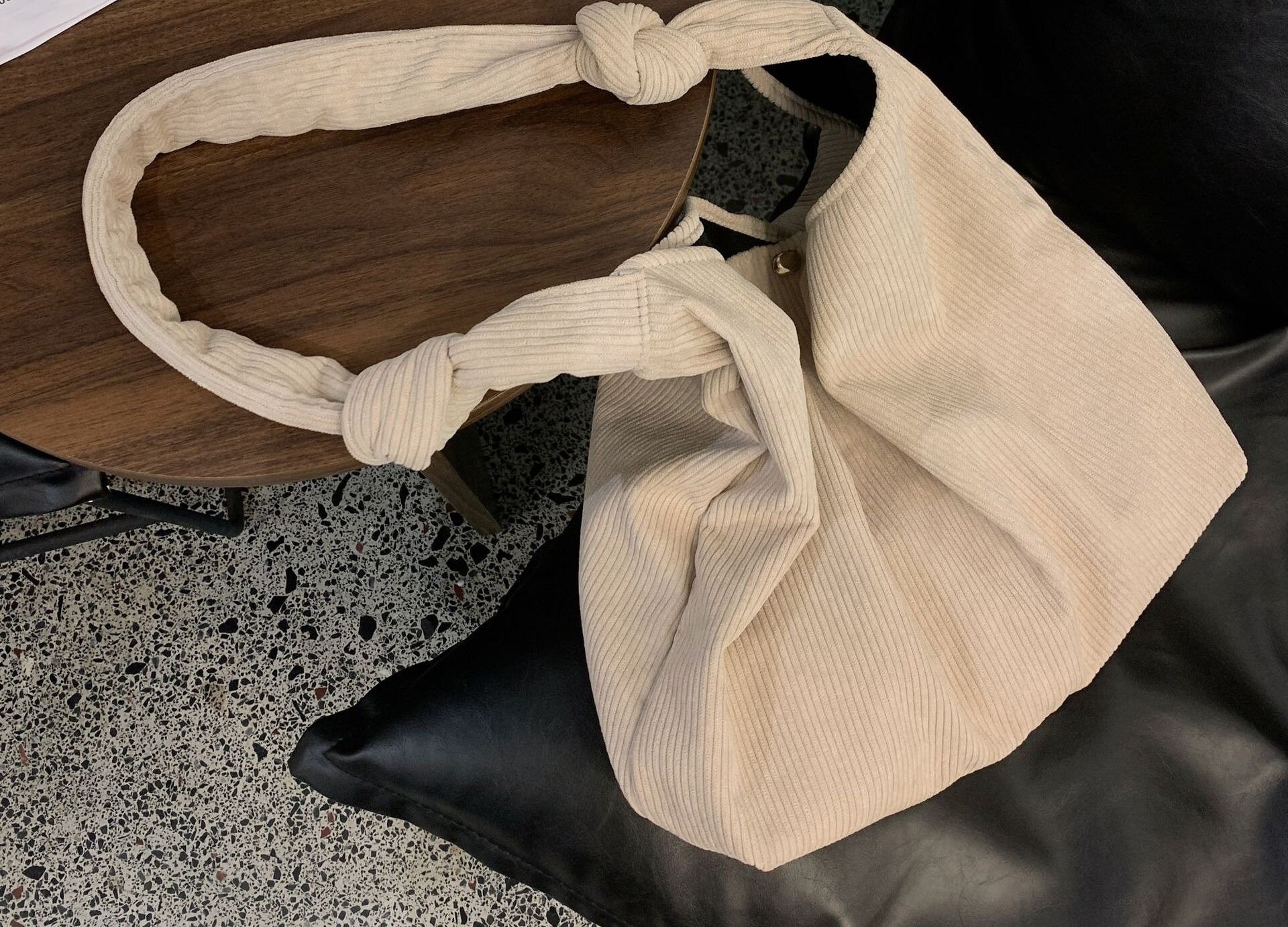 Corduroy Tote Shopping Handbag Women Shoulder Reusable Foldable Eco Friendly Gift Work Bag