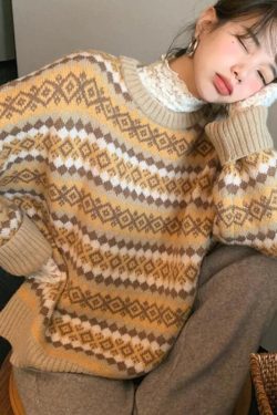 Cottagecore Knitted Pullover Sweater