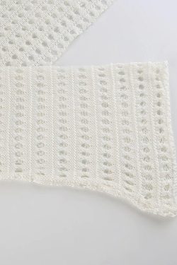 Crochet See Through Sweater Crop Top Streetwear Y2k Vintage Grunge Harajuku Korean
