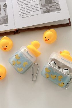Cute 3d Cartoon Yellow Duckling Doll Earphone Case For Apple Airpods Pro 2 1 Bluetooth Headset Cover For New Airpods 3