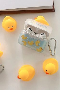 Cute 3d Cartoon Yellow Duckling Doll Earphone Case For Apple Airpods Pro 2 1 Bluetooth Headset Cover For New Airpods 3