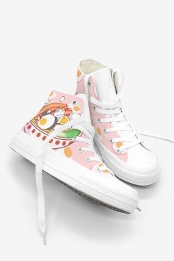 Cute Anime Cartoon Hand Painted Canvas Shoes Girls Students Women's Sneakers Casual Woman Vulcanize Shoes