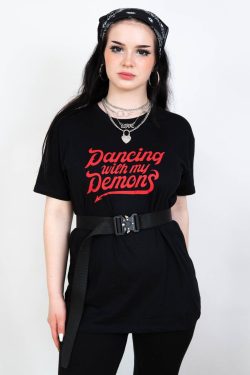 Dancing With My Demons Shirt Dragon T Shirt Aesthetic Shirt Aesthetic Clothing Tumblr Clothing Tumblr Shirt Horror Goth Gift
